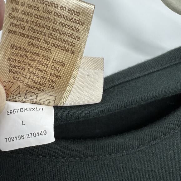 M&C Sportswear Christmas Top Size L Long Sleeve T Shirt Black Bling Snowflakes - Picture 5 of 8